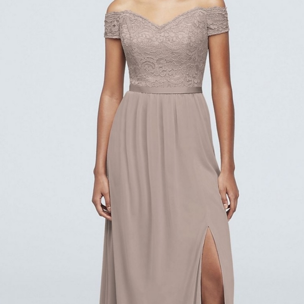David's Bridal Bridesmaid dress, Biscotti, Taupe